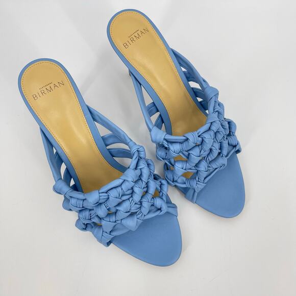 Alexandre Birman | Solange Intreccio 85 Blue Woven Leather Mules 40 / US 10 - Picture 3 of 16